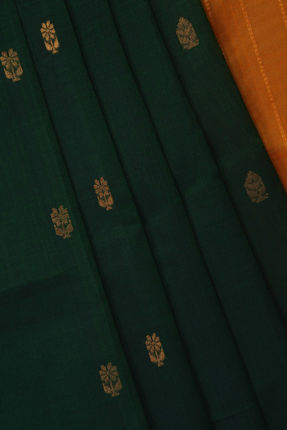 Image of Bottle-Green South Silk Cotton Saree