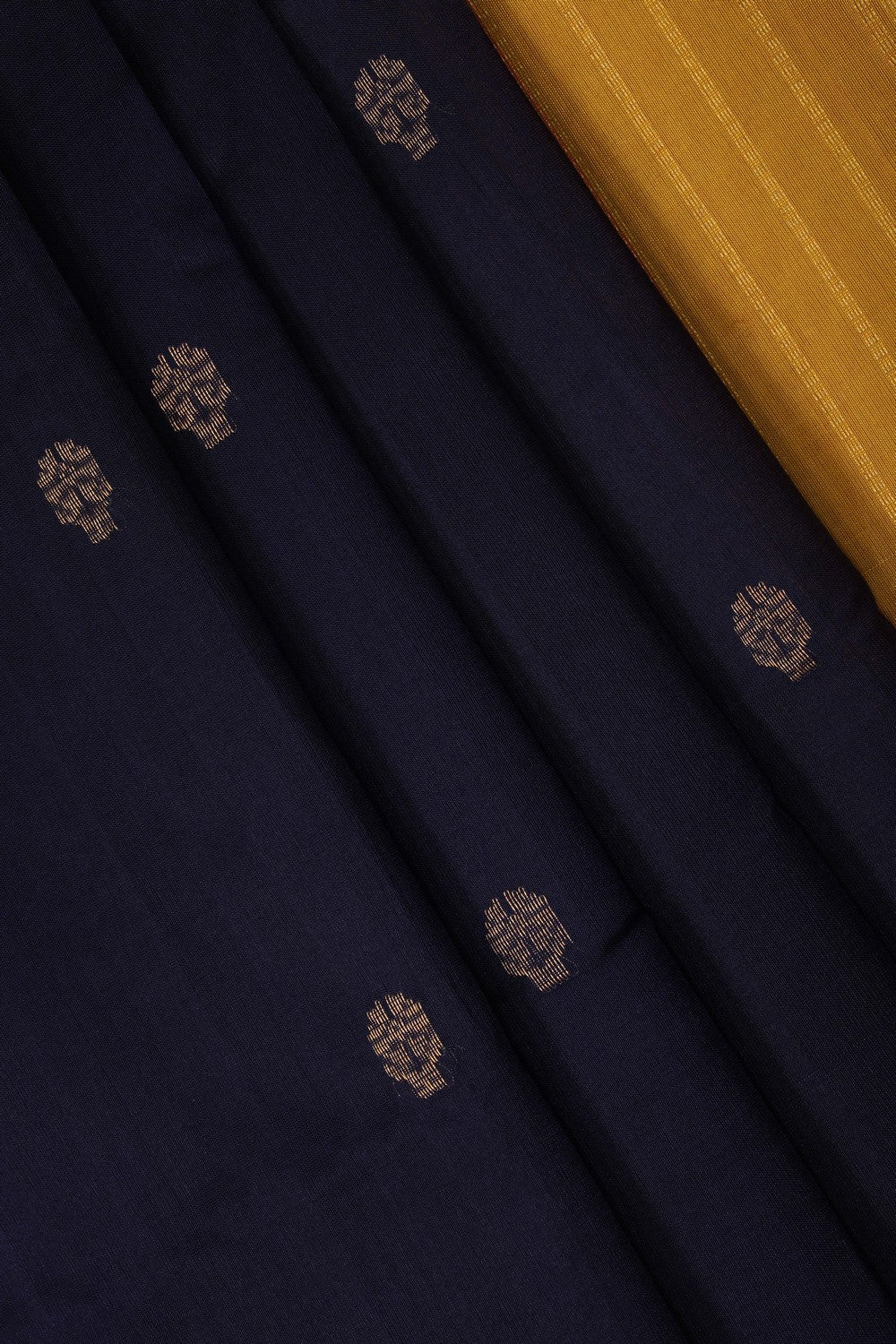 Image of Navy Blue South Silk Cotton Saree