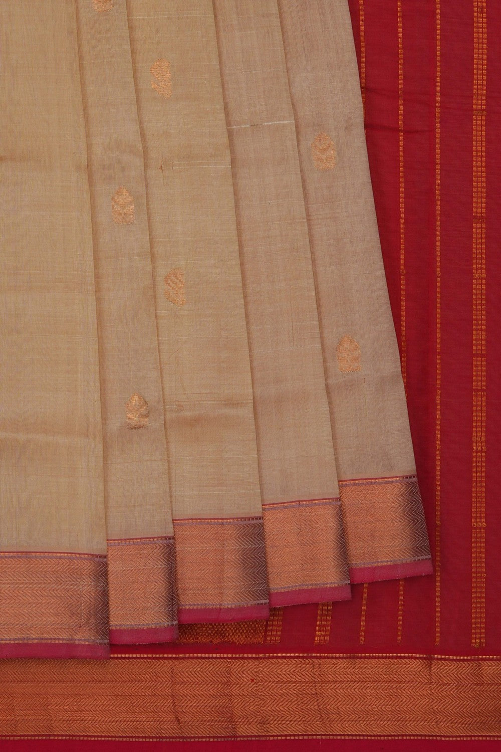 Image of Ivory Off-White South Silk Cotton Saree
