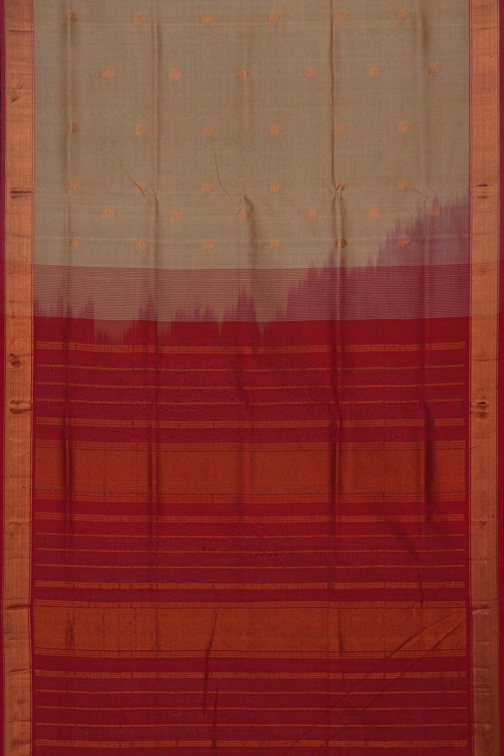 Image of Ivory Off-White South Silk Cotton Saree