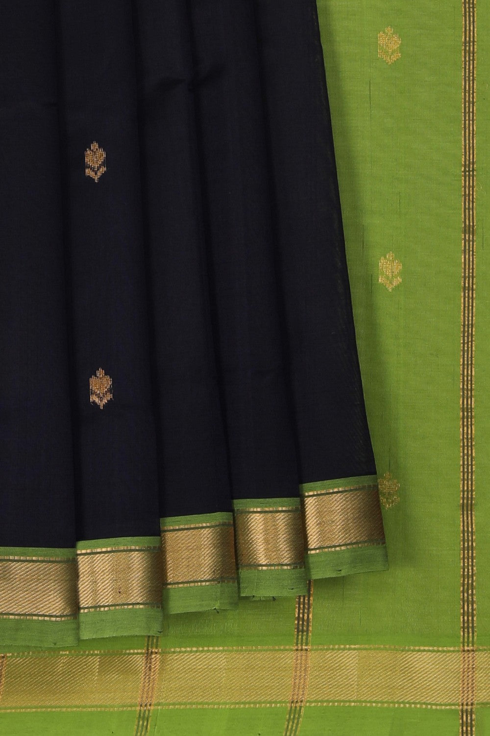 Image of Navy Blue South Silk Cotton Saree