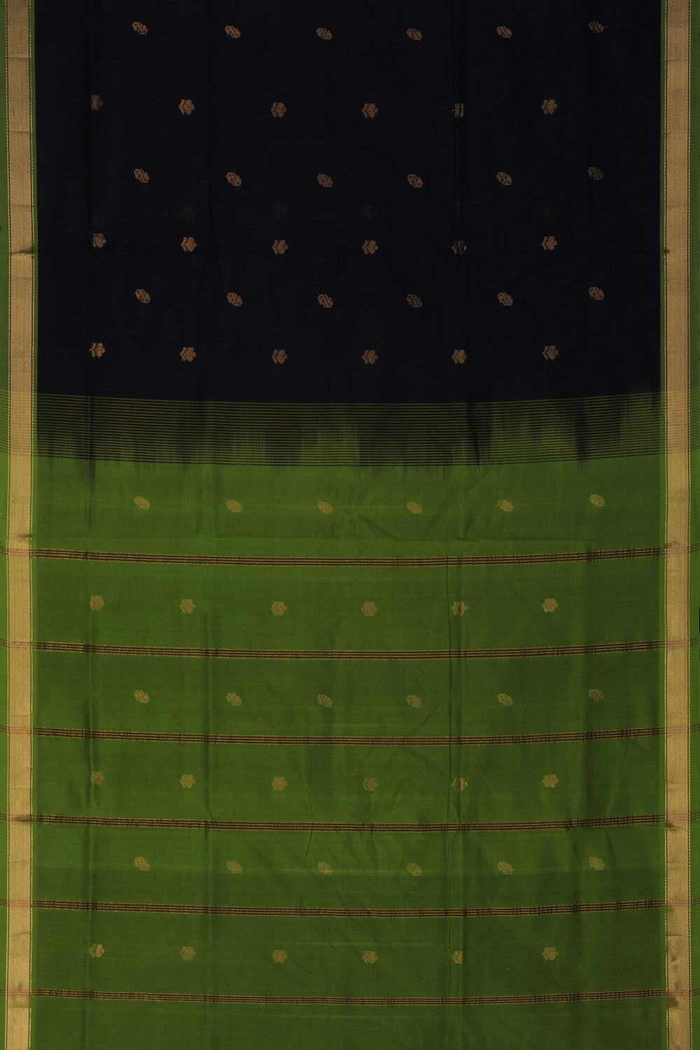 Image of Navy Blue South Silk Cotton Saree