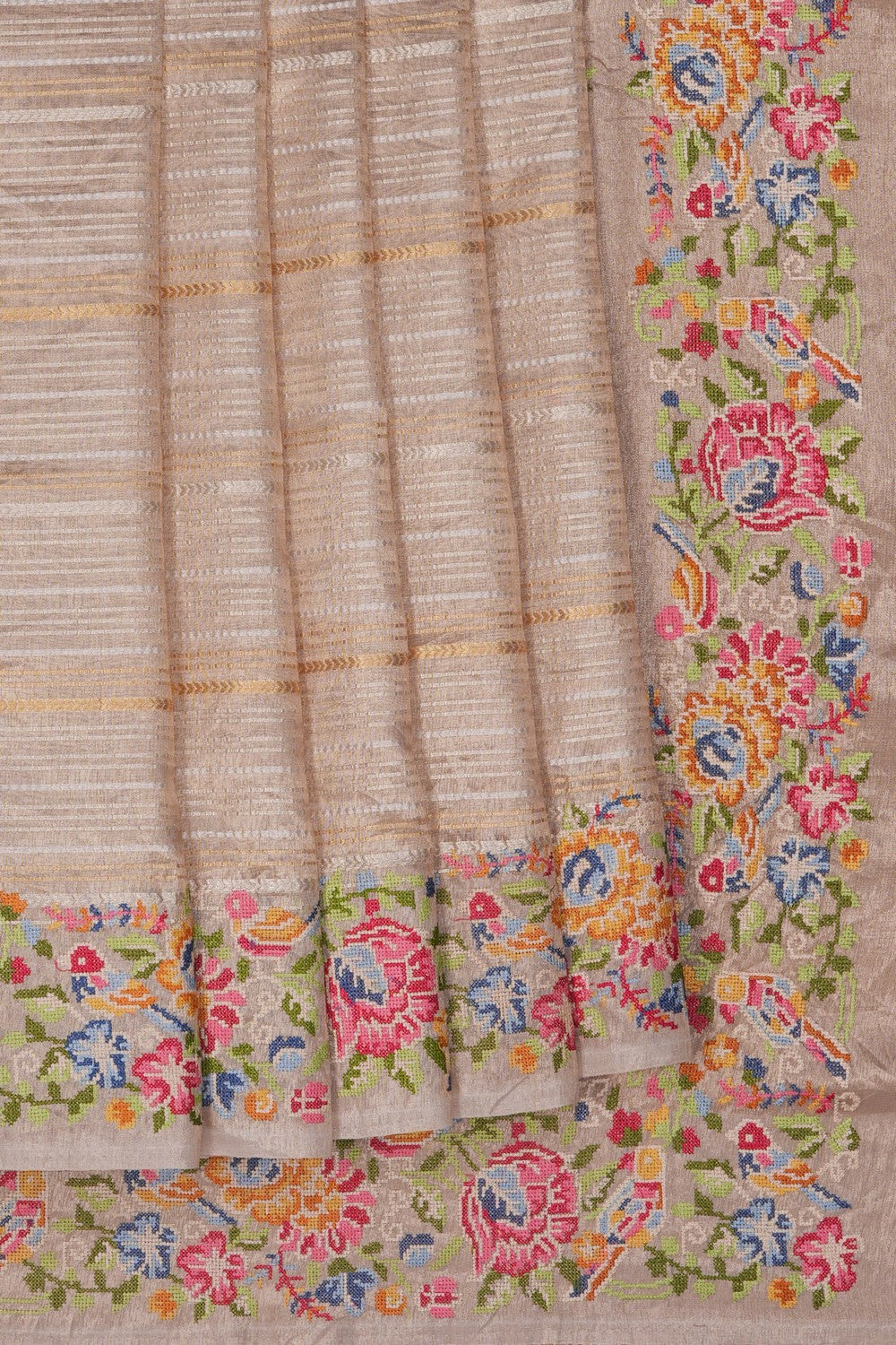 Image of A Gorgeous Silver Embroidery Saree