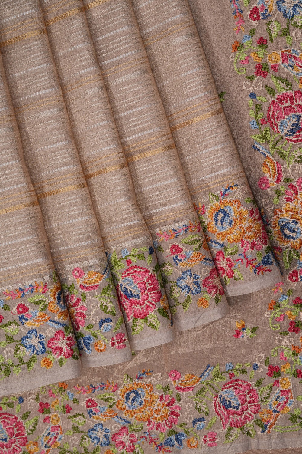 Image of A Gorgeous Silver Embroidery Saree