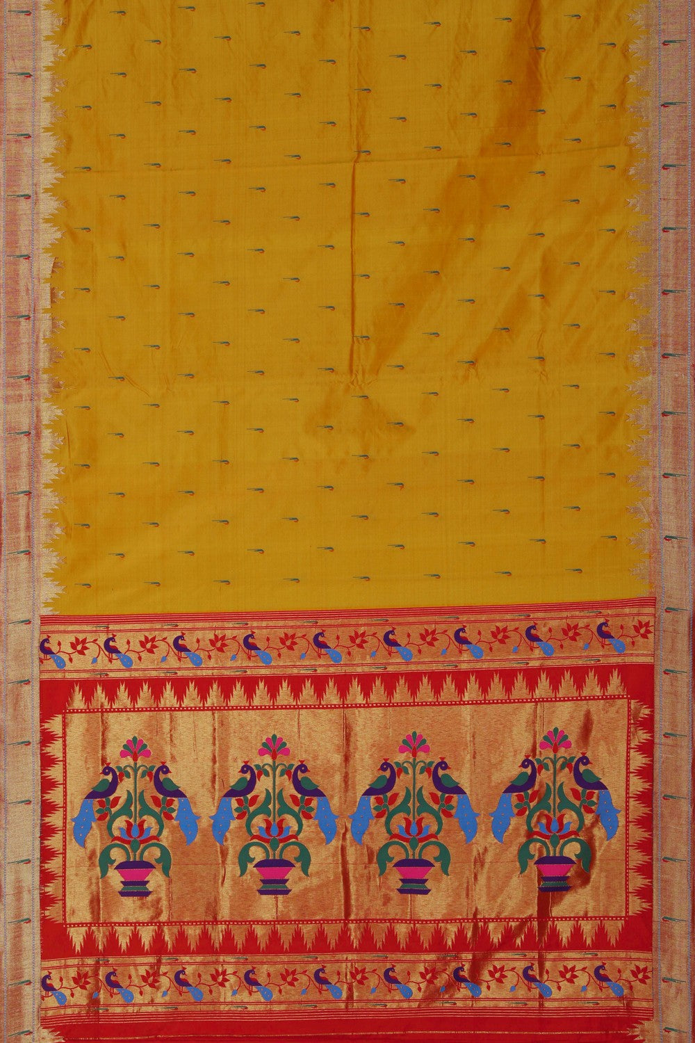 Image of Orange Paithani Silk Saree