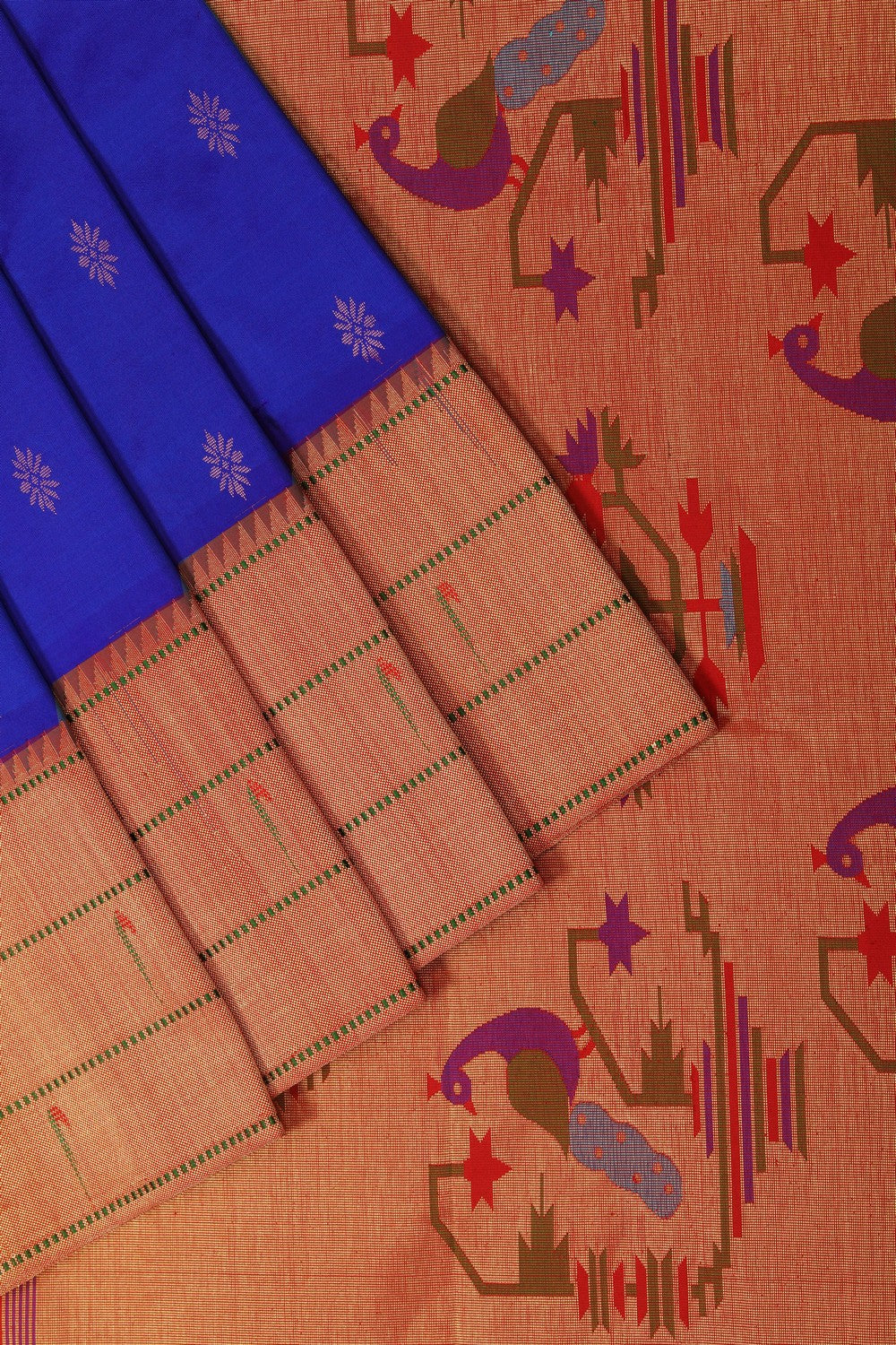 Image of Blue Paithani Silk Saree