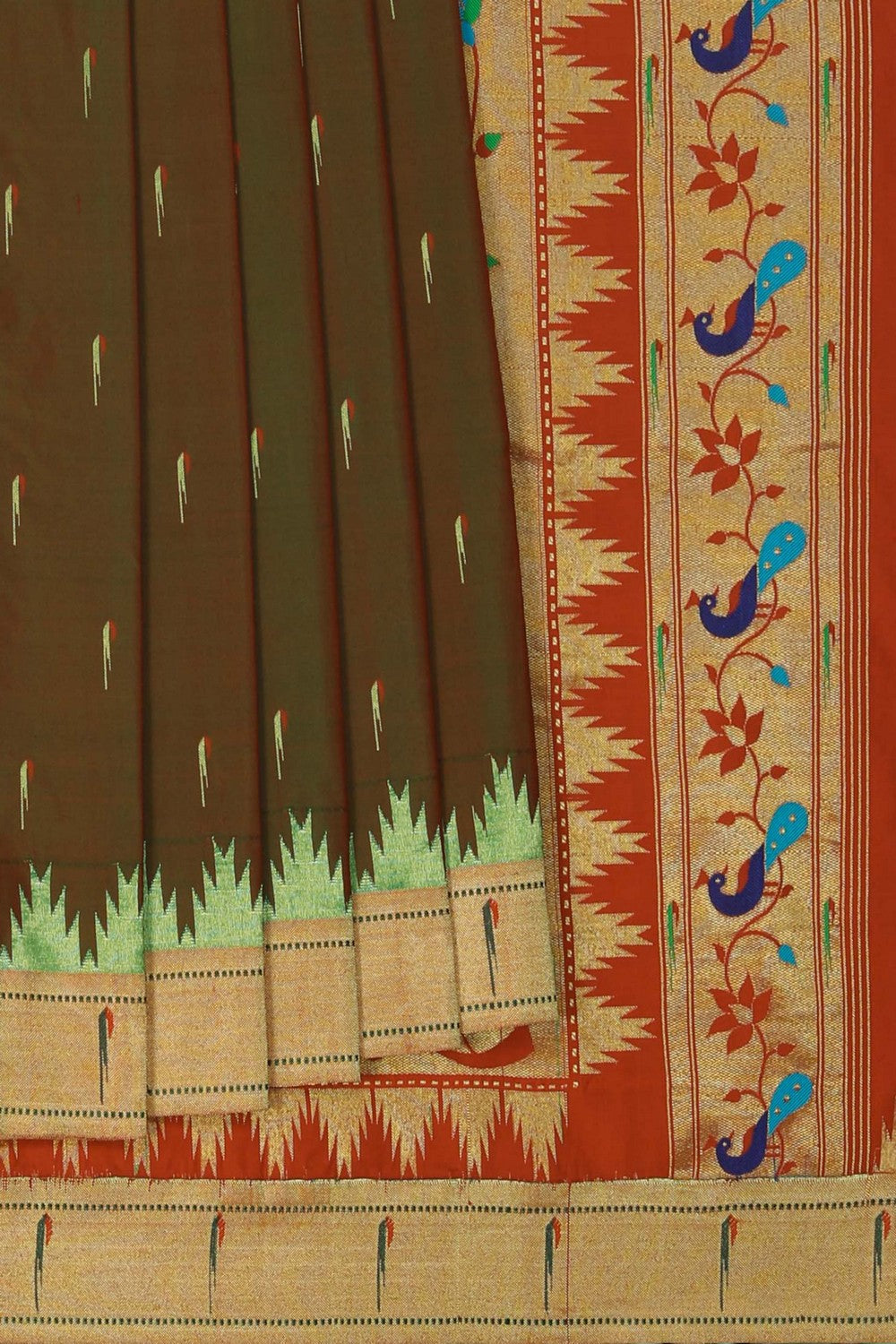 Image of Green Paithani Silk Saree