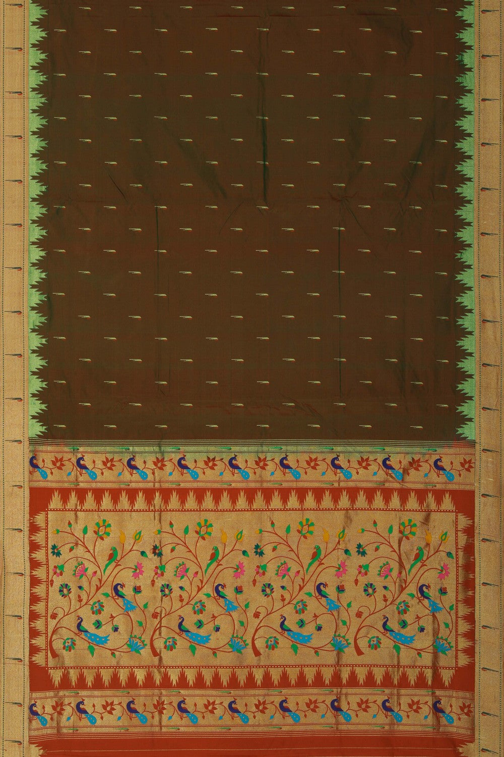 Image of Green Paithani Silk Saree