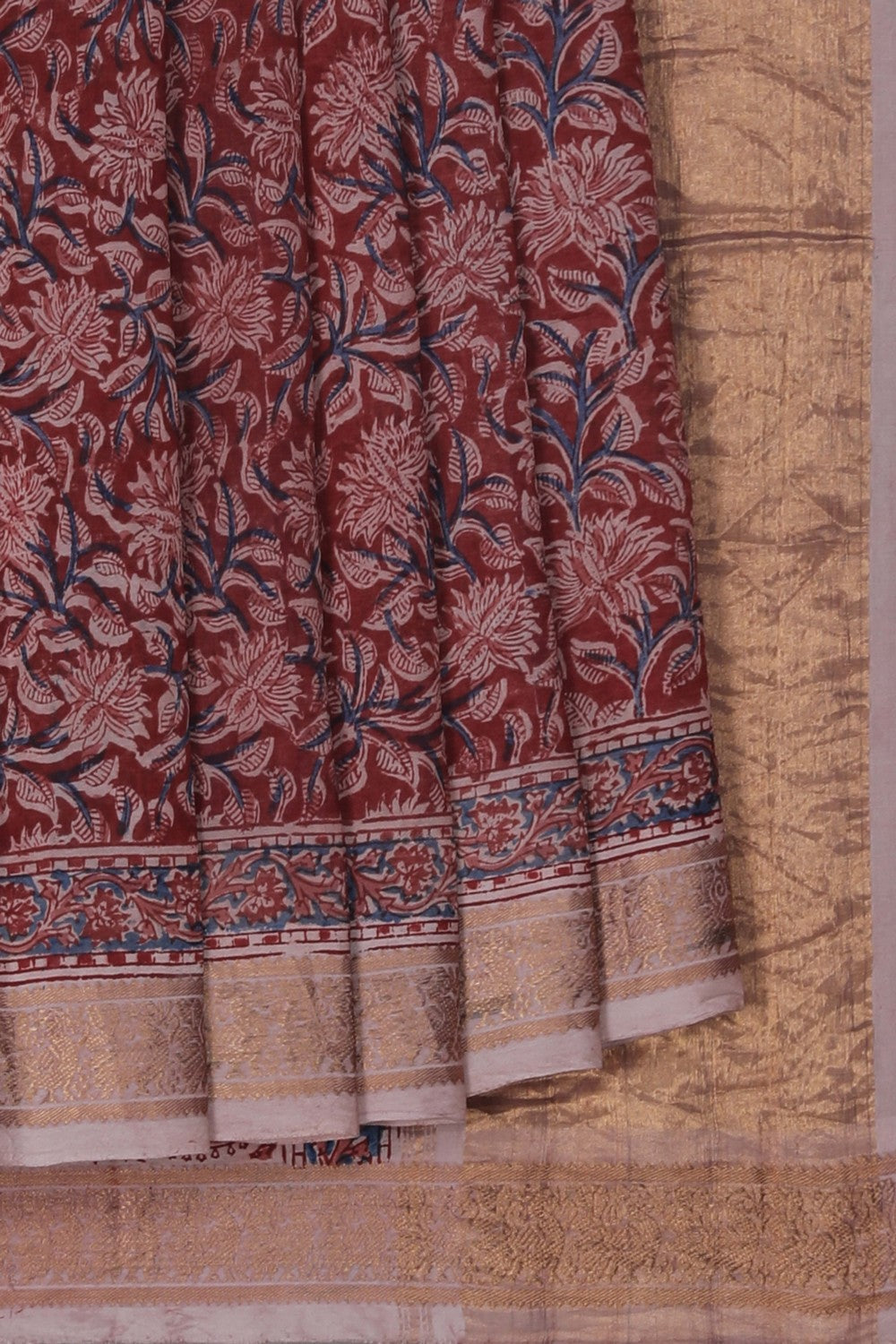 Image of Mangalgiri Silk Red Saree