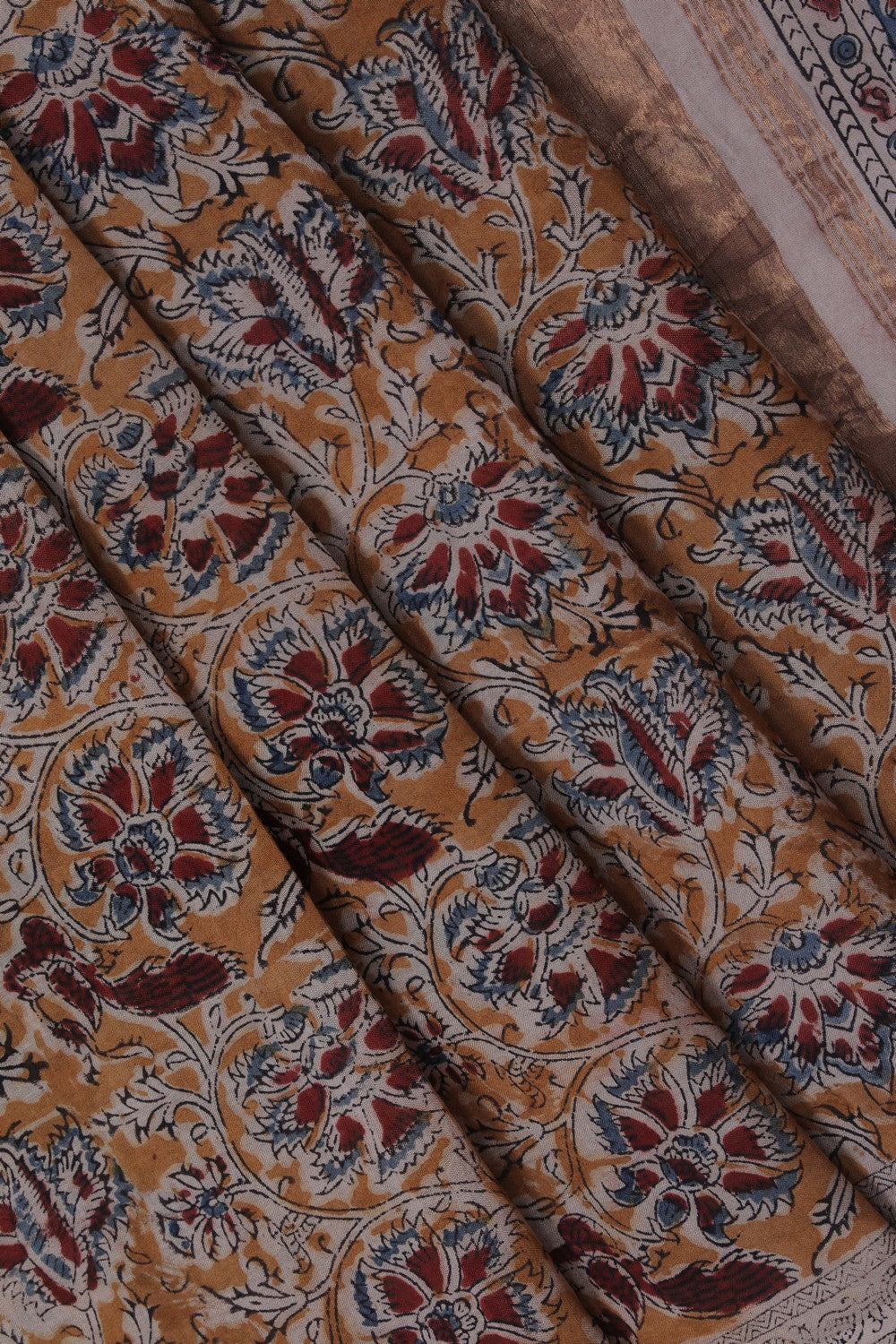 Image of Mangalgiri Silk Beige Saree