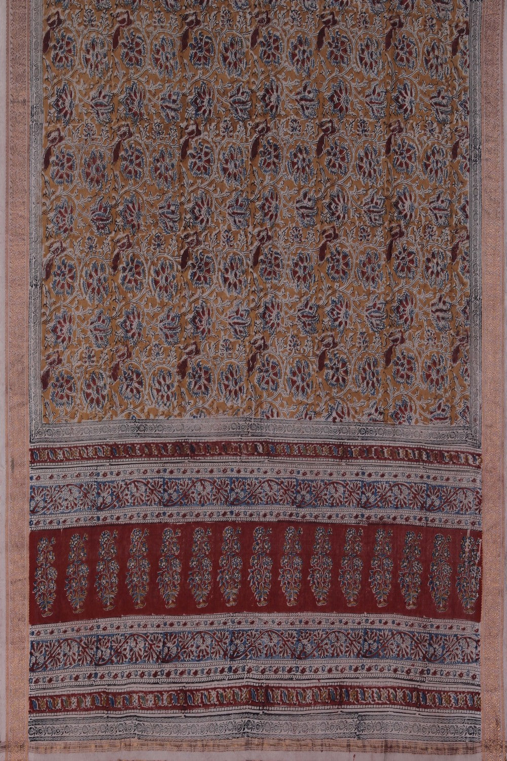 Image of Mangalgiri Silk Beige Saree