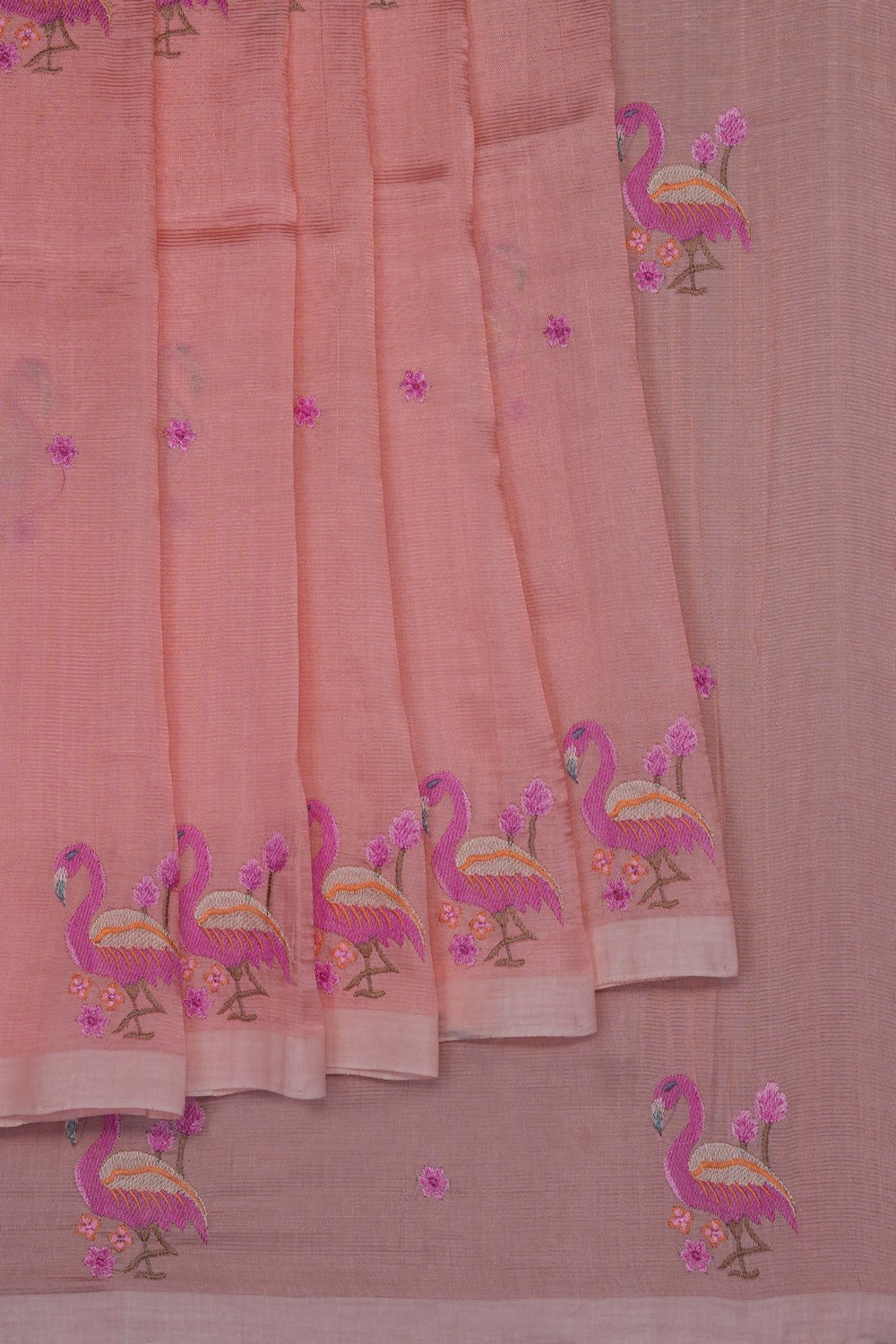 Image of Mangalgiri Silk Pink Saree
