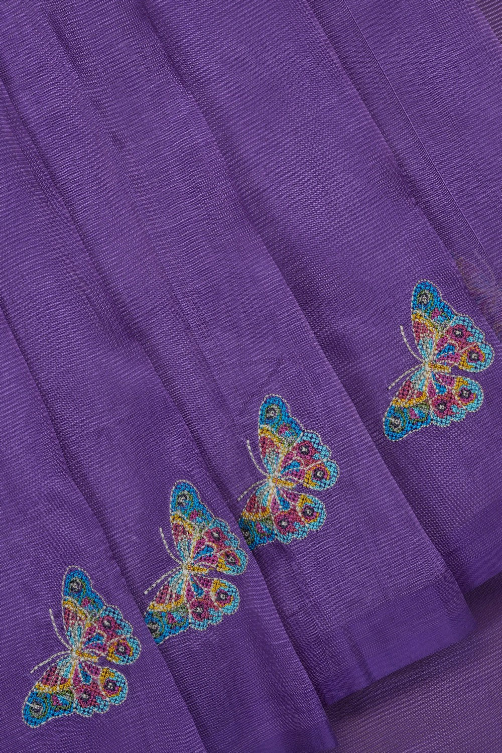Image of Mangalgiri Silk Purple Saree