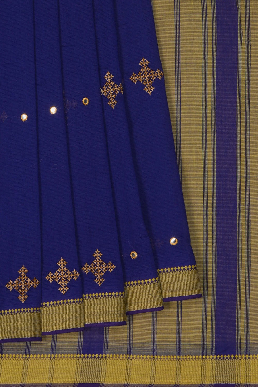 Image of Kutch Work Mangalgiri Cotton Saree