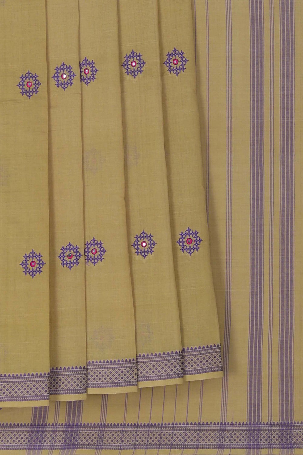 Image of Kutch Work Mangalgiri Cotton Saree