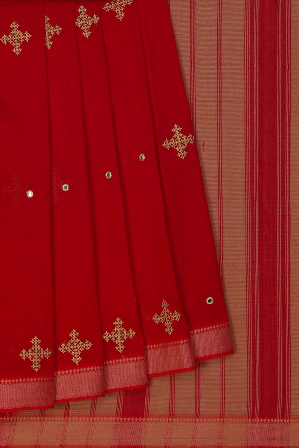 Image of Kutch Work Mangalgiri Cotton Saree