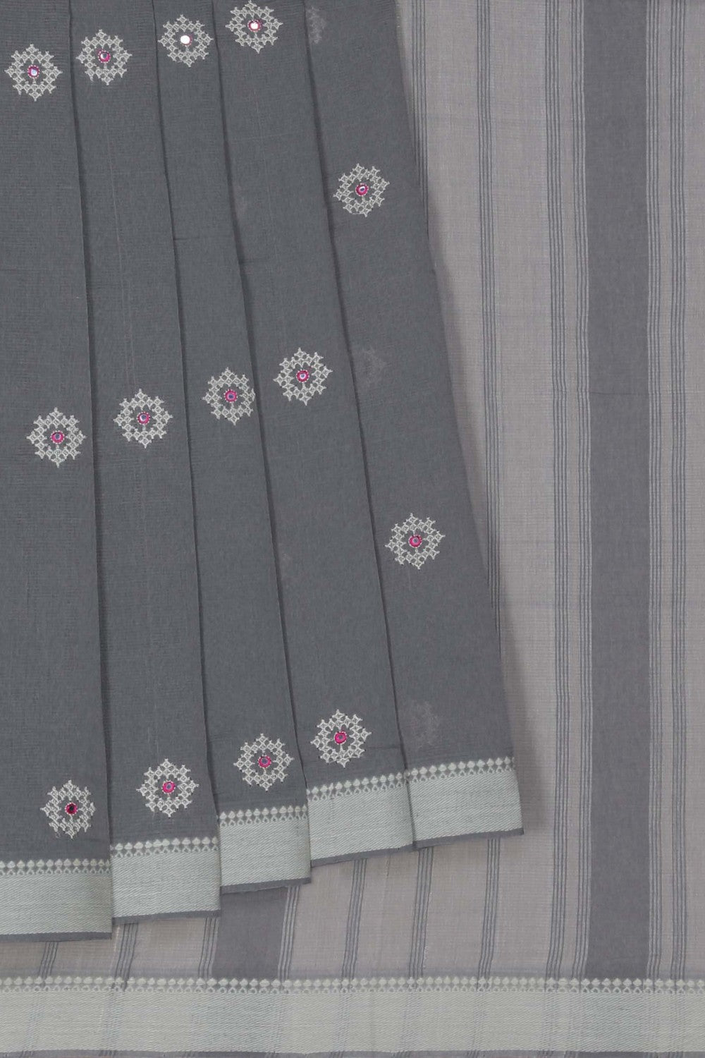 Image of Kutch Work Mangalgiri Cotton Saree
