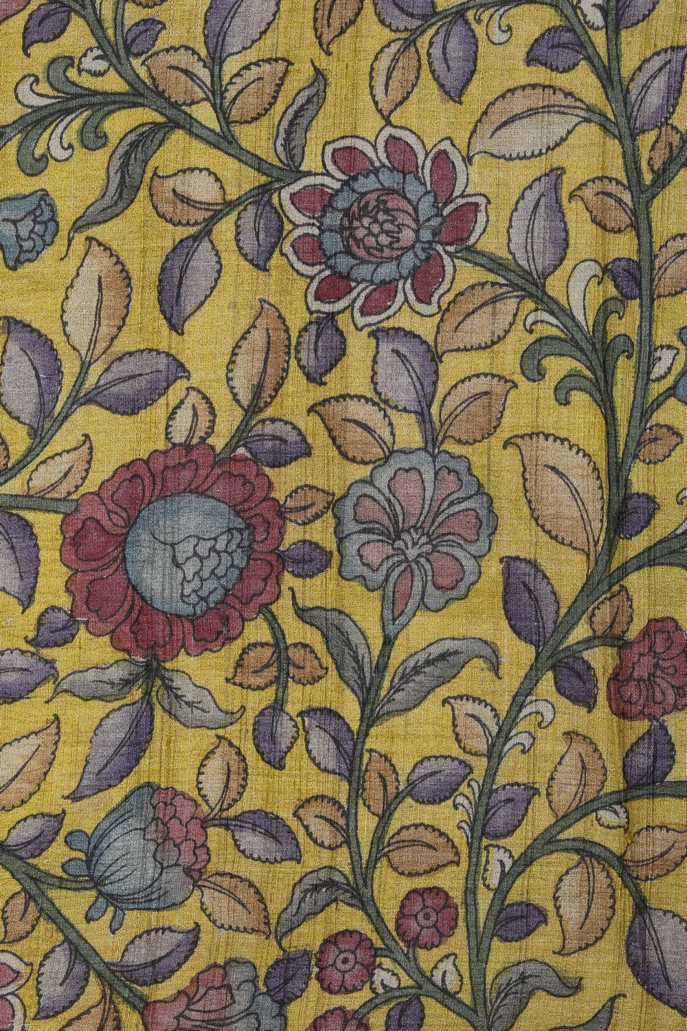 Image of Kalamkari Hand-Painted Saree