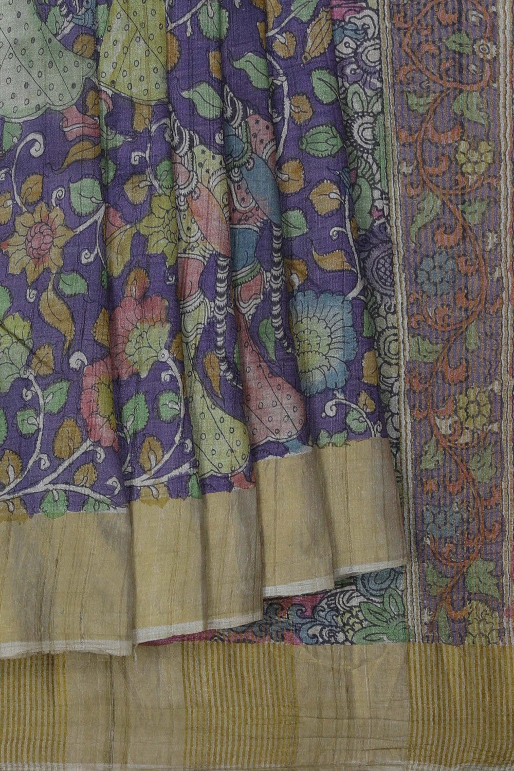 Image of Kalamkari Hand-Painted Saree
