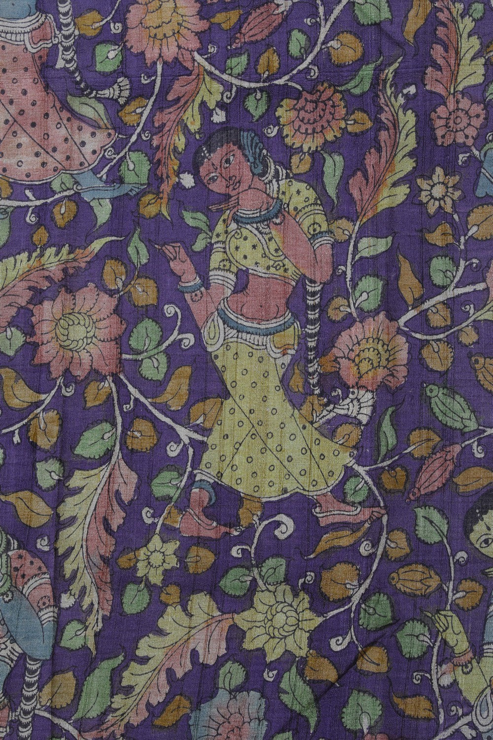 Image of Kalamkari Hand-Painted Saree