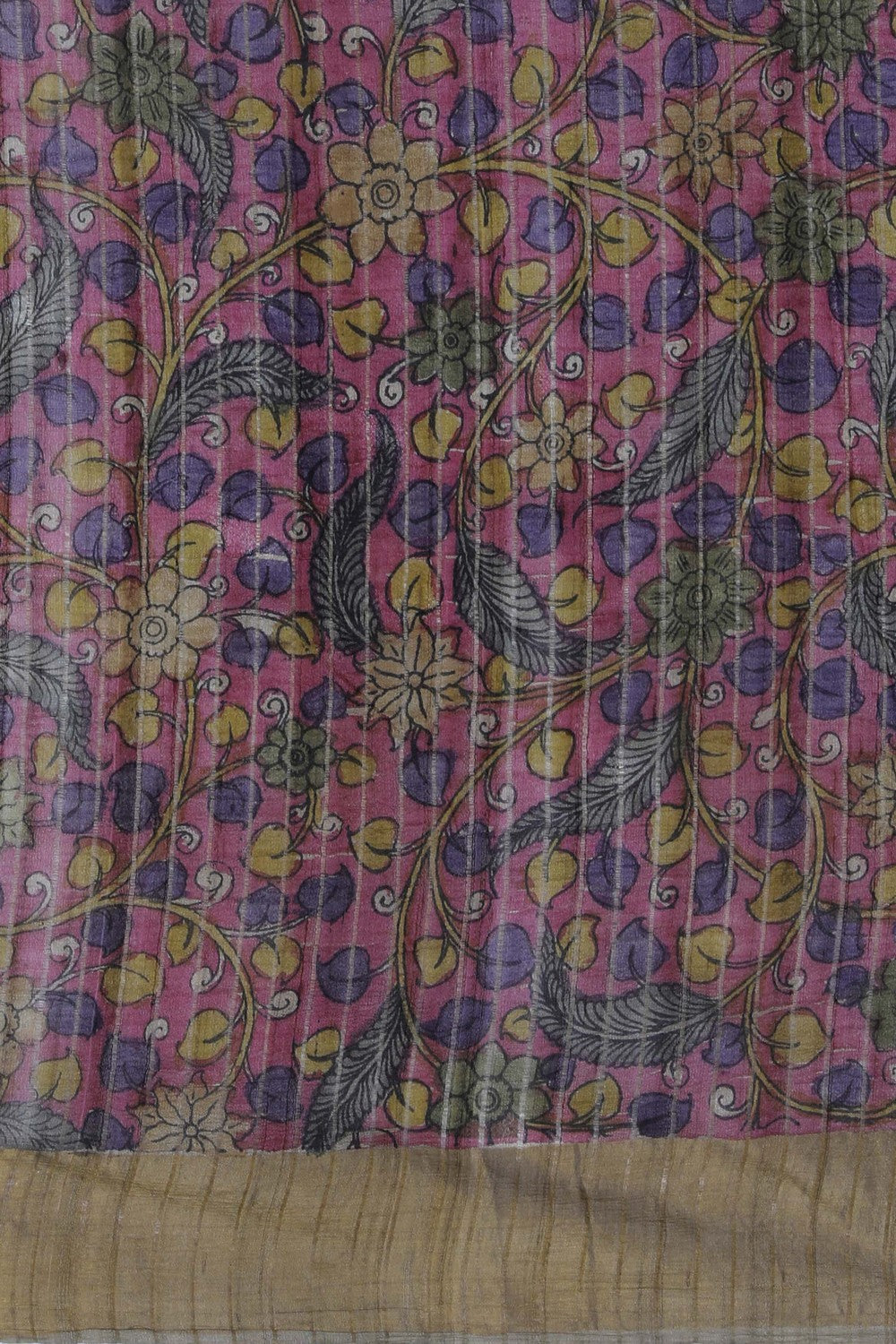 Image of Kalamkari Hand-Painted Saree