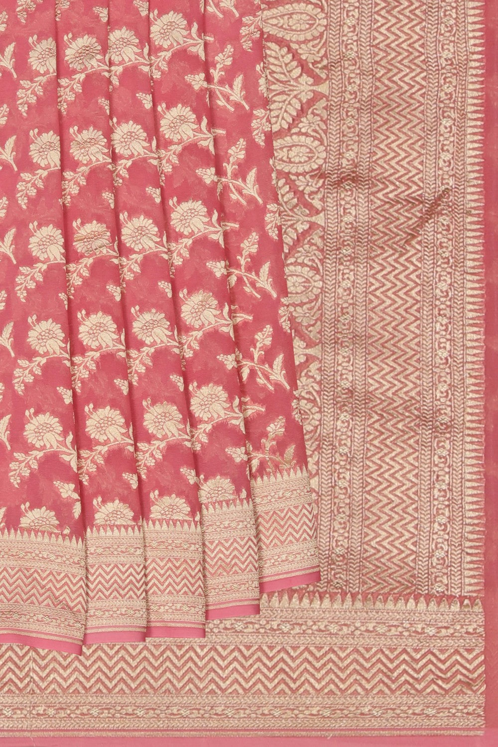 Image of Pink Banarasi Georgette Saree