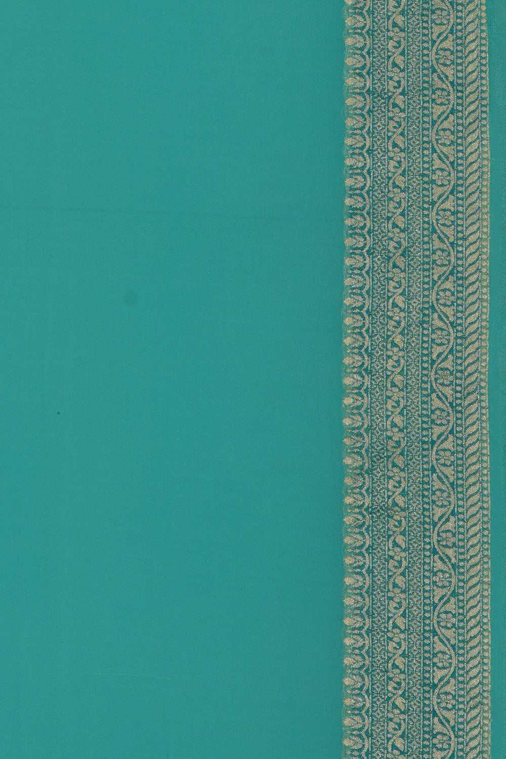 Image of Aqua Green Banarasi Georgette Saree
