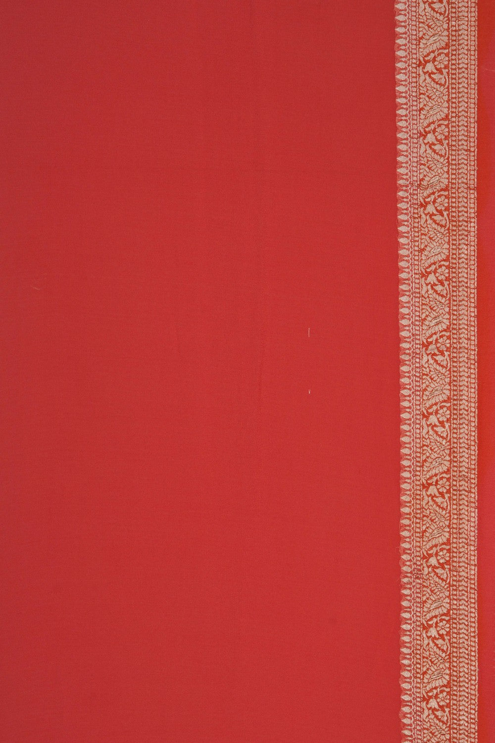 Image of Coral Peach Banarasi Georgette Saree