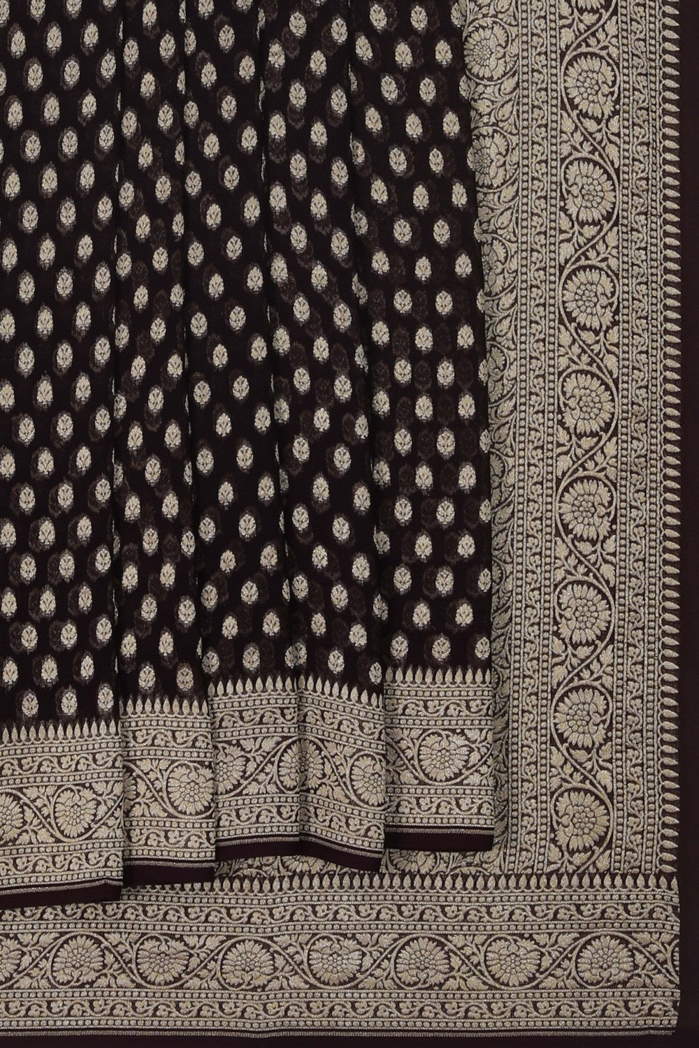 Image of Brown Banarasi Georgette Saree