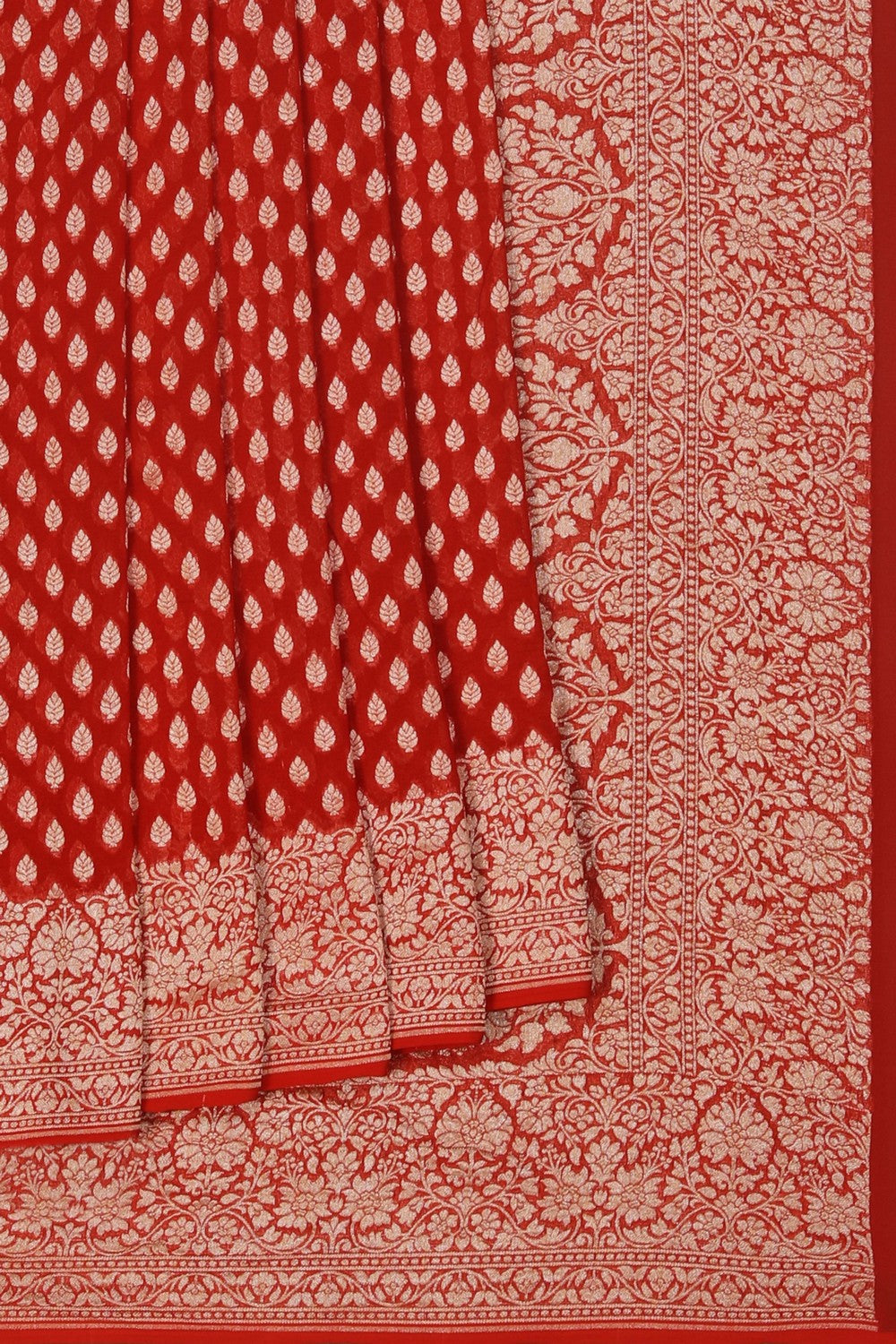 Image of Red Banarasi Georgette Saree
