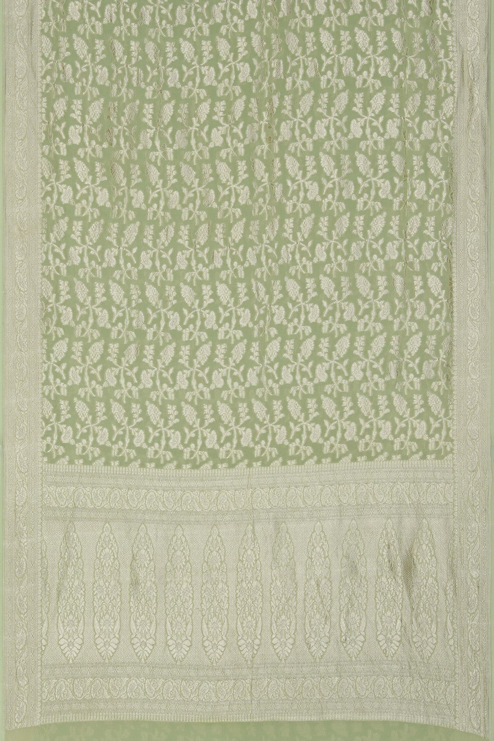 Image of Mint Green Banarasi Georgette Saree