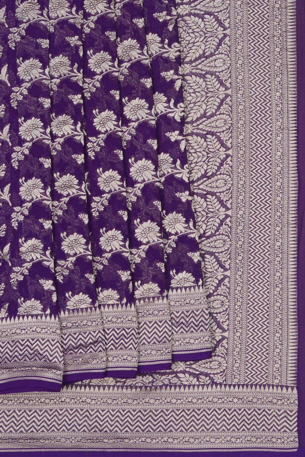 Image of Purple Banarasi Georgette Saree