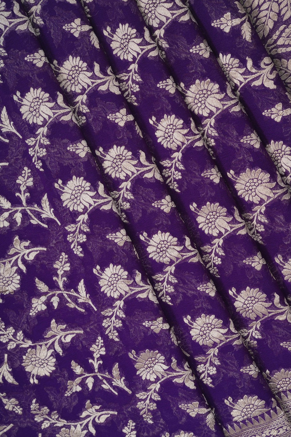 Image of Purple Banarasi Georgette Saree