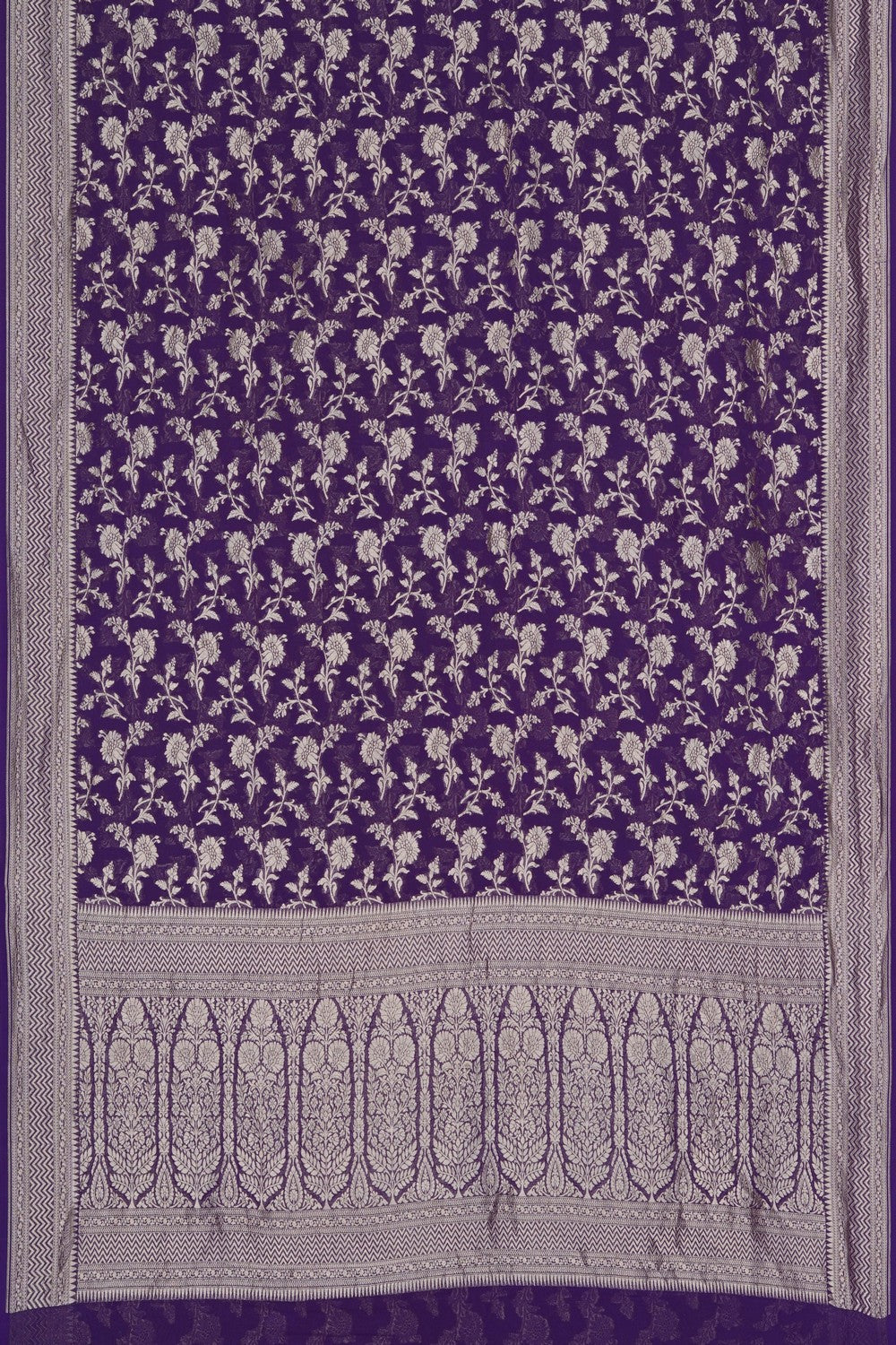 Image of Purple Banarasi Georgette Saree