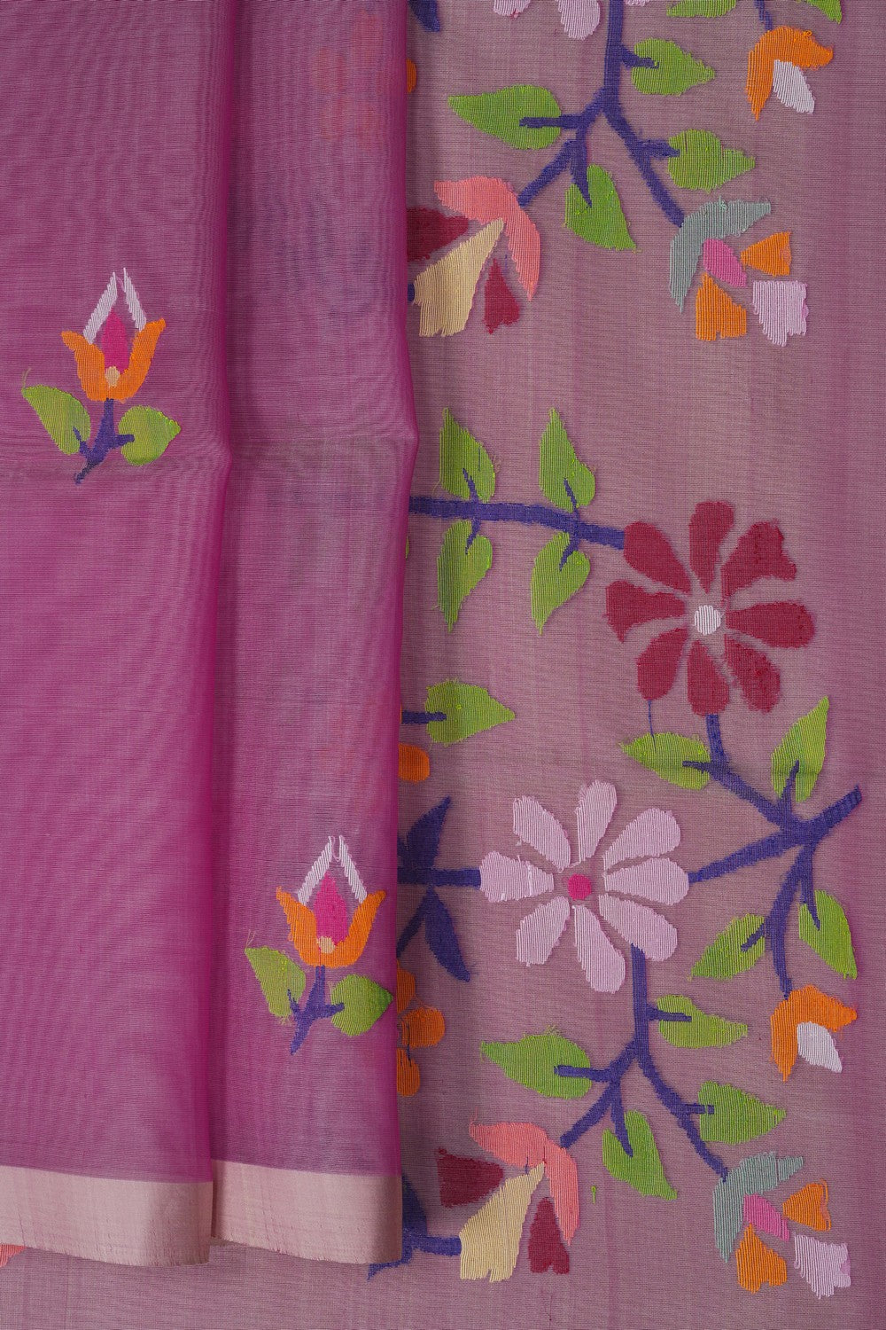 Image of Lavender Purple Kora Saree