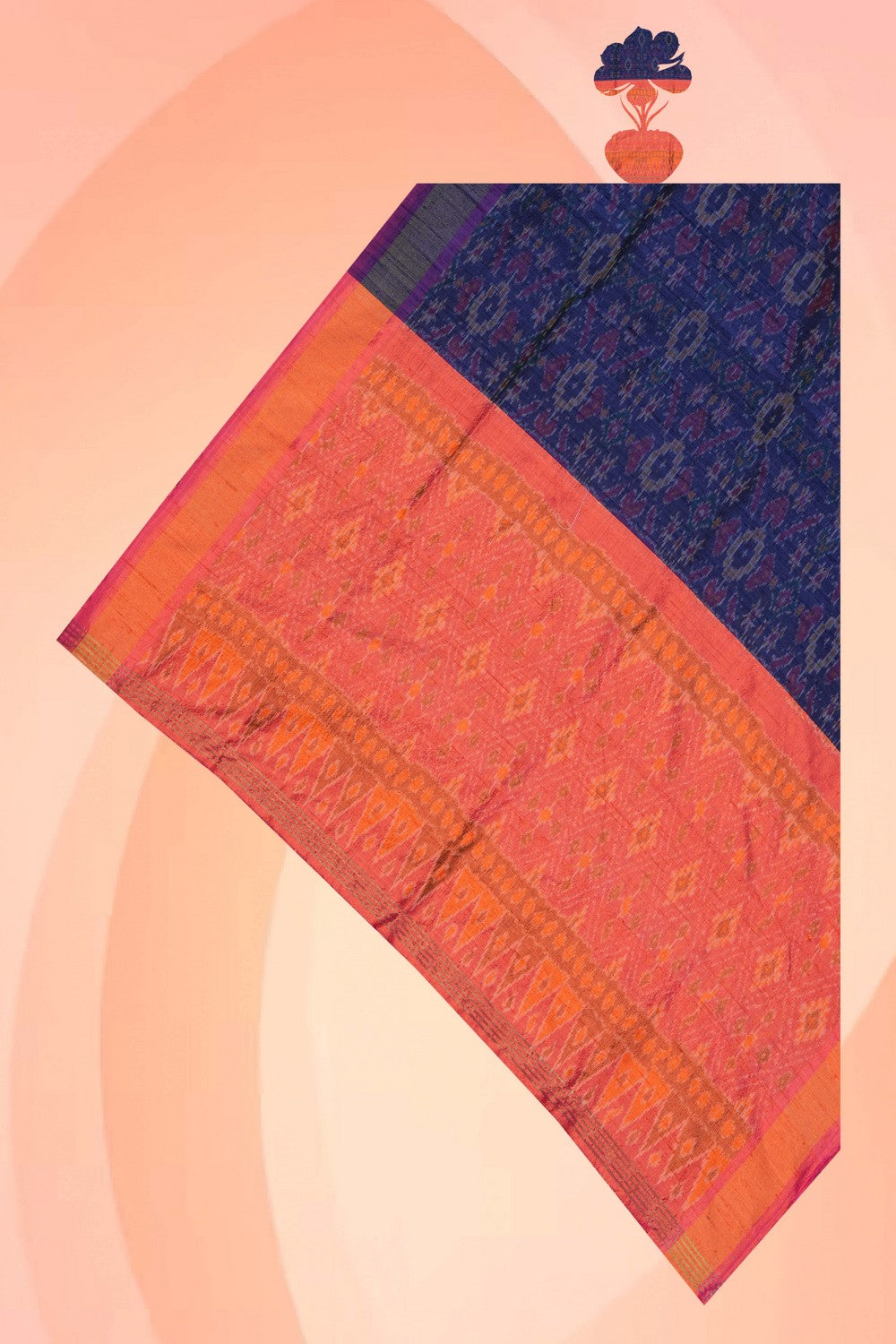 Image of Pochampally Dupion Silk Purple Dupatta