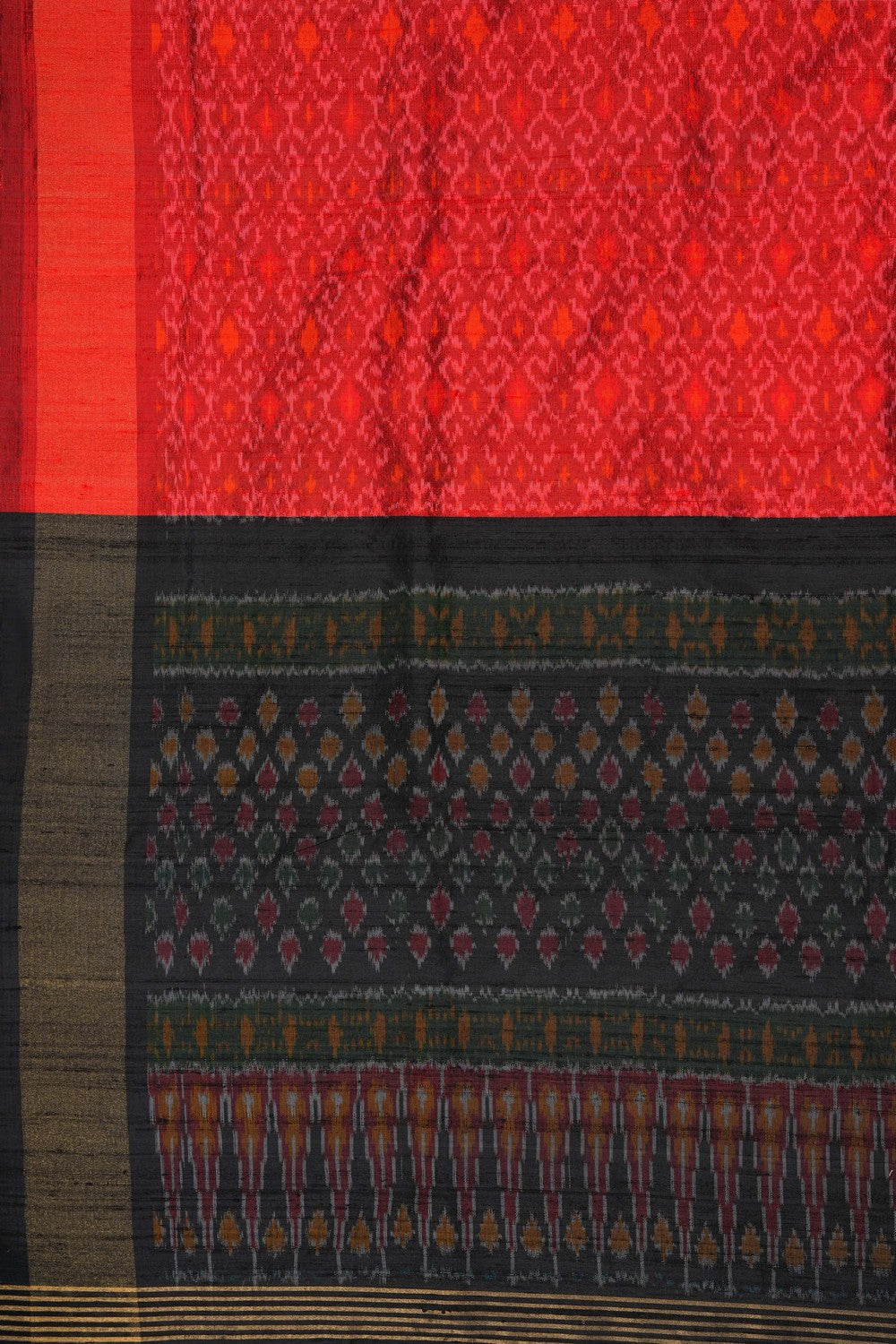 Image of Pochampally Dupion Silk Red Dupatta