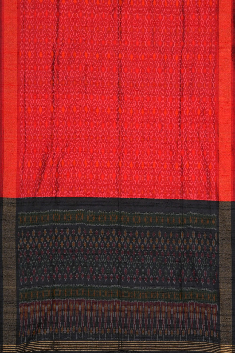 Image of Pochampally Dupion Silk Red Dupatta