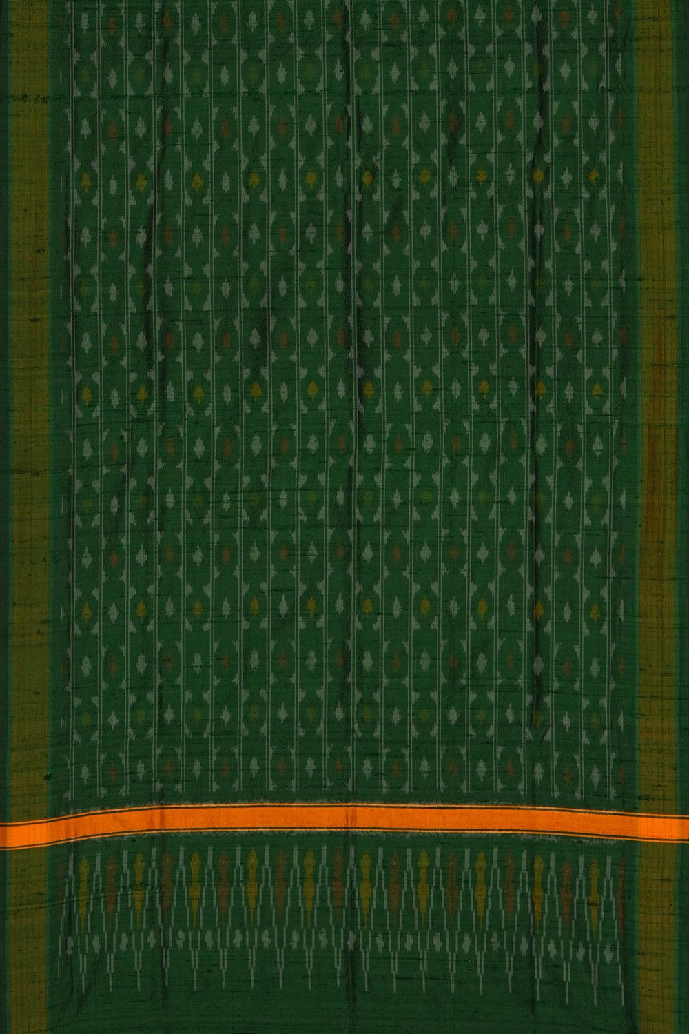 Image of Pochampally Dupion Silk Green Dupatta
