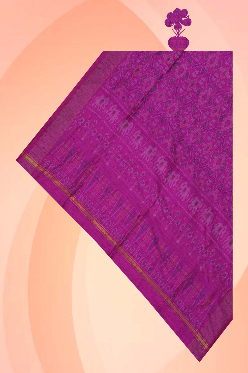 Image of Pochampally Dupion Silk Purple Dupatta