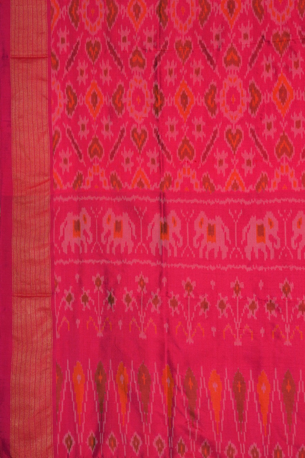 Image of Pochampally Ikat Silk Pink Dupatta
