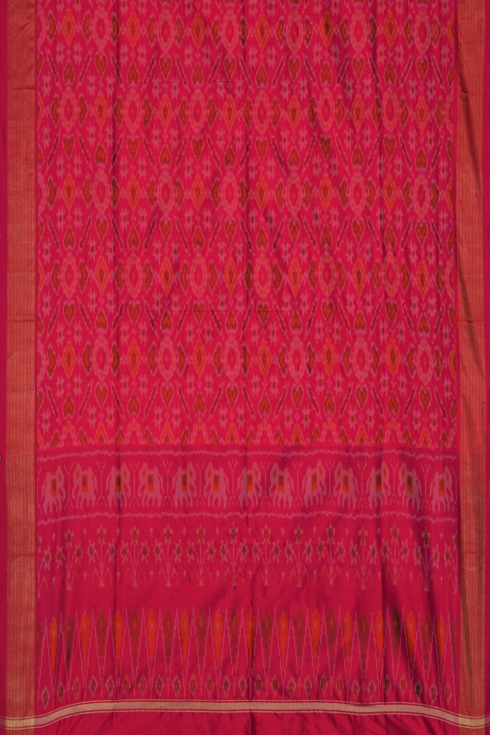 Image of Pochampally Ikat Silk Pink Dupatta