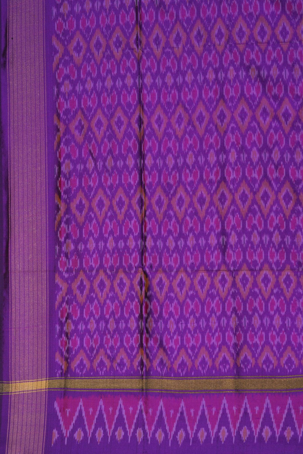 Image of Pochampally Ikat Silk Purple Dupatta