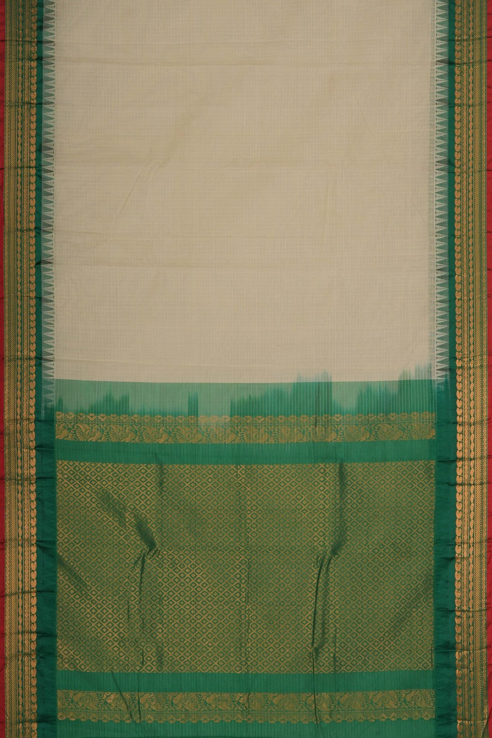 Image of Cream Gadwal Cotton Saree