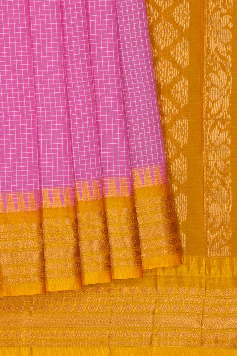 Image of Pink Gadwal Cotton Saree