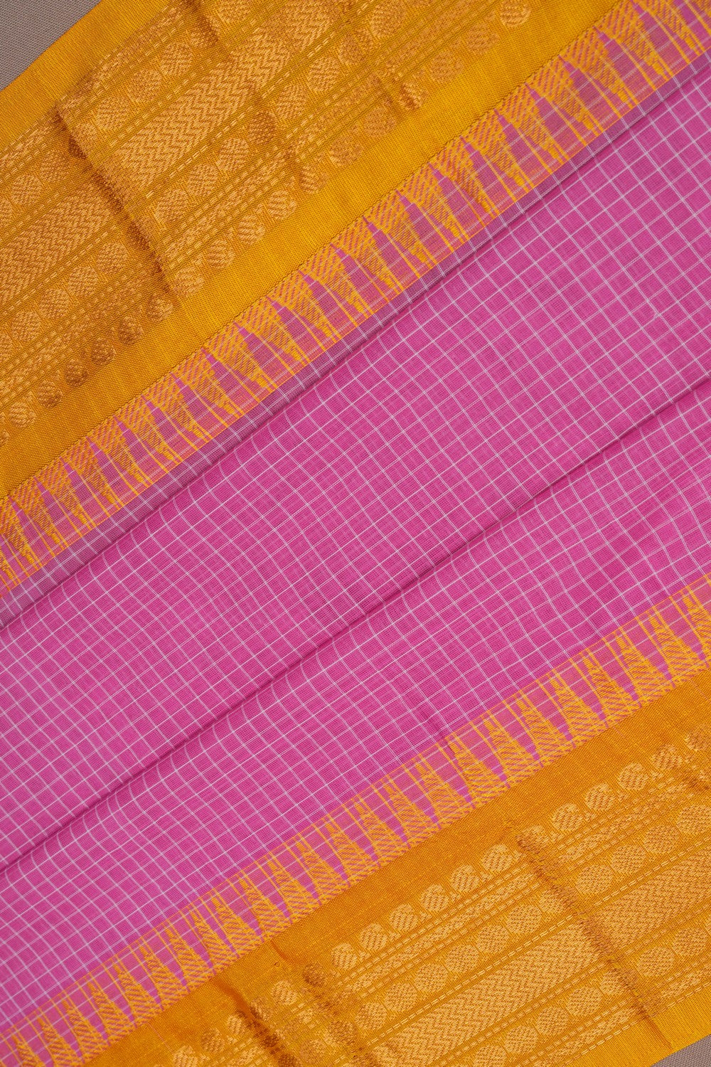 Image of Pink Gadwal Cotton Saree