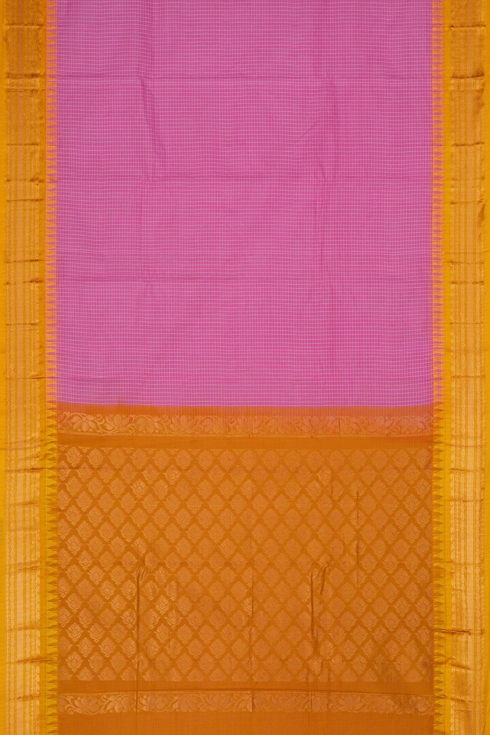 Image of Pink Gadwal Cotton Saree