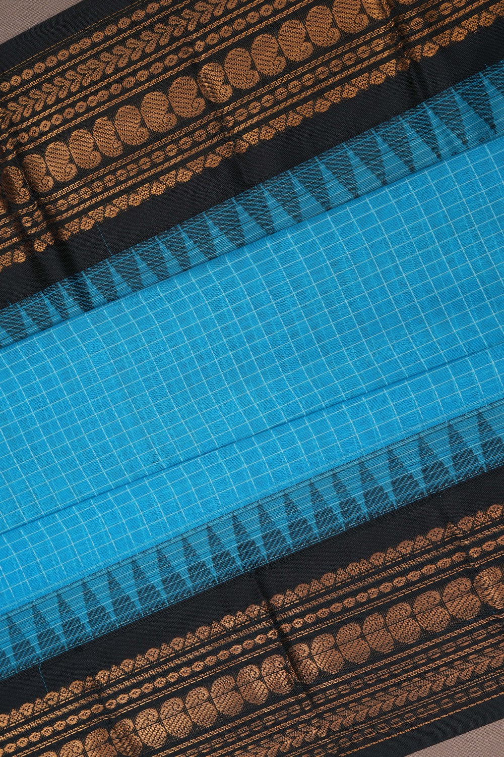 Image of Blue Gadwal Cotton Saree