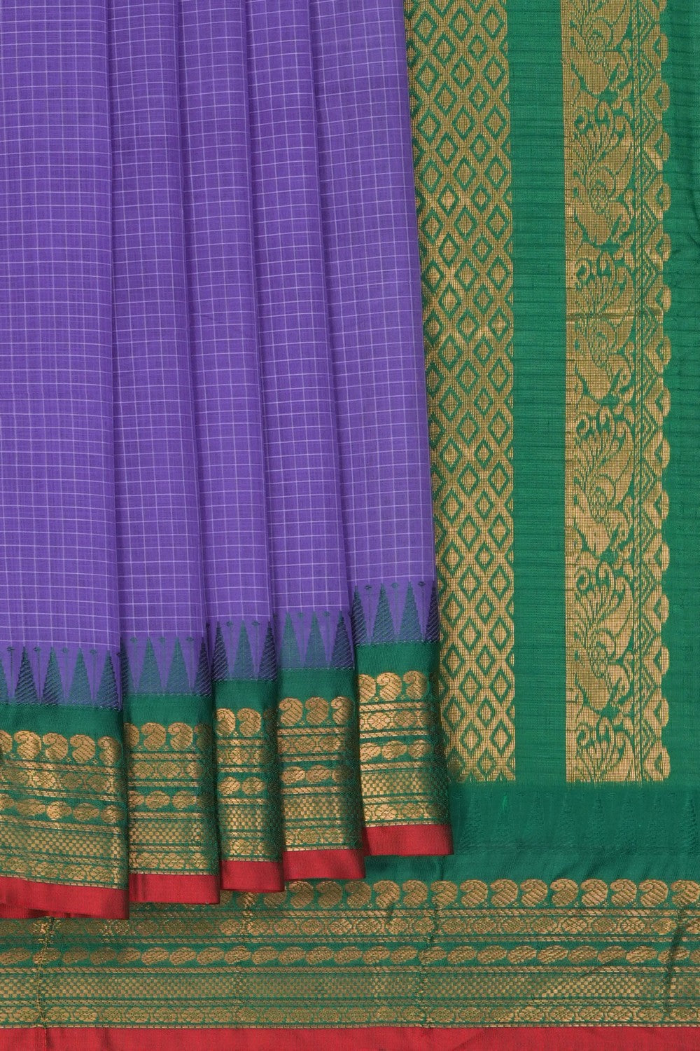 Image of Purple Gadwal Cotton Saree