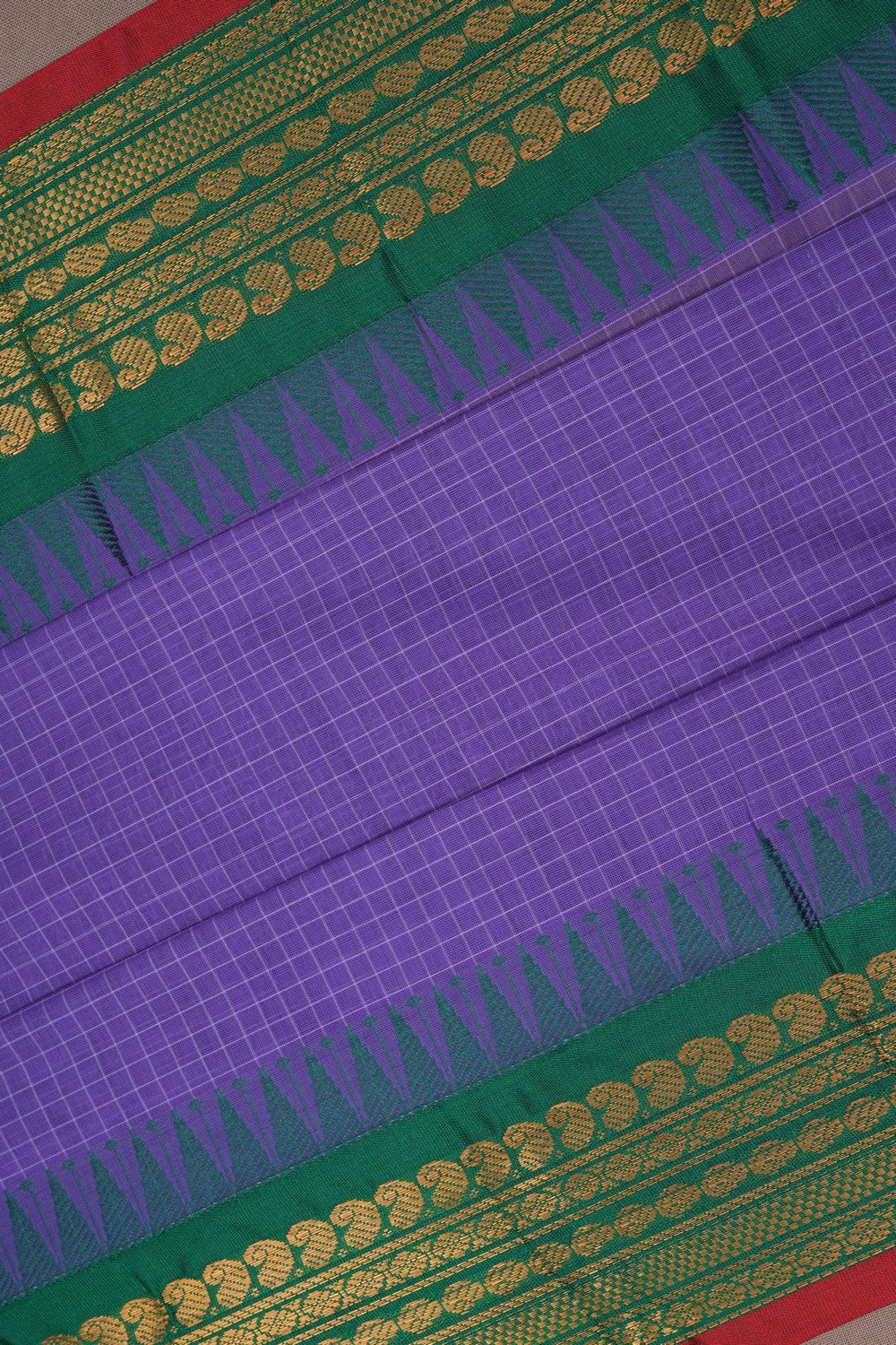 Image of Purple Gadwal Cotton Saree